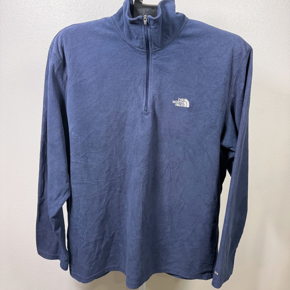 The North Face Glacier 1/4 Zip Jacket‎ Mens L Blue TKA 100 Lightweight Pullover